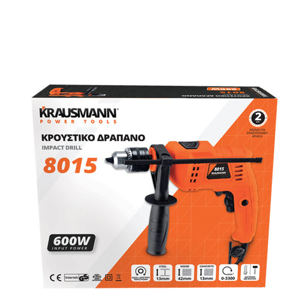 Krausmann Κρουστικό Δράπανο 600W 13mm 8015