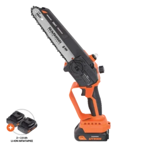 Krausmann-Αλυσοπρίονο-Επαναφορτιζόμενο-Mini-20cm-21V-BL-3041-2x2Ah-Brushless