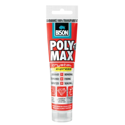 Κόλλα Bison Poly Max Crystal Express 115Gr