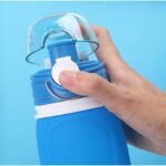 Medical grade silicone bottle cross valve and air return buttom Παγούρι Άπρο Διαφανές Πεζοποριας 750ml